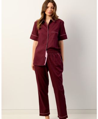 Wanderluxe Sleepwear - The Bordeaux Pyjama Set Short - Two-piece sets (Red wine) The Bordeaux Pyjama Set Short