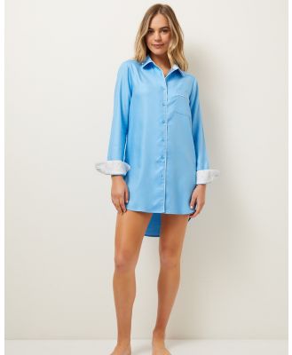 Wanderluxe Sleepwear - The Hydrangea Skies Night Shirt - Two-piece sets (Cornflower Blue) The Hydrangea Skies Night Shirt