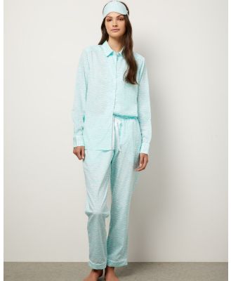 Wanderluxe Sleepwear - The Lucia Pyjama Set - Two-piece sets (Zebra Blue) The Lucia Pyjama Set