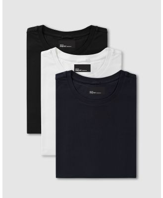 Wayver - The Essential Crew Tee 3 Pack - T-Shirts & Singlets (Black, White & Navy) The Essential Crew Tee 3-Pack