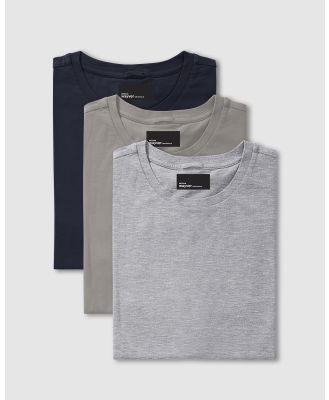 Wayver - The Essential Crew Tee 3 Pack - T-Shirts & Singlets (Indigo, Cement & Light Grey) The Essential Crew Tee 3-Pack