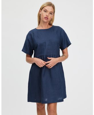 White By FTL - Zavi Linen Dress - Dresses (French Navy) Zavi Linen Dress