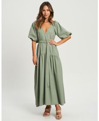 Willa - Flute Midi Dress - Dresses (Sage Green) Flute Midi Dress