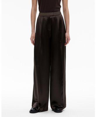 Witchery - Acetate Blend Full Length Pant - Pants (Brown) Acetate Blend Full Length Pant