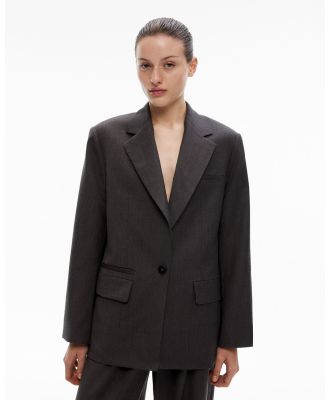 Witchery - Oversized Single breasted Blazer - Suits & Blazers (Grey) Oversized Single-breasted Blazer