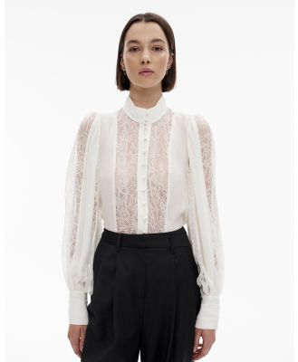 Witchery - Spliced Lace Detail Blouse - Shirts & Polos (White) Spliced Lace Detail Blouse