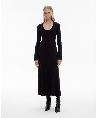Witchery - Wool Blend Scoop Knit Dress - Dresses (Black) Wool Blend Scoop Knit Dress