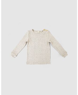 WITH LOVE FOR KIDS - Basics Thick Ribbed Long Sleeve Top   Kids - Tops (Cloud) Basics Thick Ribbed Long Sleeve Top - Kids