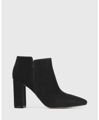 Wittner - Helenna Suede Leather Block Heel Ankle Boots - Boots (Black) Helenna Suede Leather Block Heel Ankle Boots