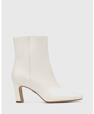 Wittner - Lyon Leather Block Heel Ankle Boots - Boots (White) Lyon Leather Block Heel Ankle Boots