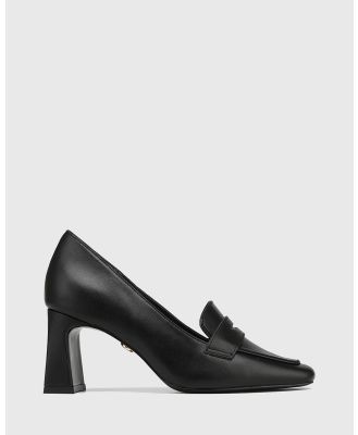 Wittner - Odelle Leather Block Heel Loafers - All Pumps (Black) Odelle Leather Block Heel Loafers