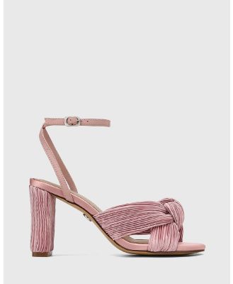 Wittner - Razel Recycled Satin Block Heel Sandals - Sandals (Pink) Razel Recycled Satin Block Heel Sandals