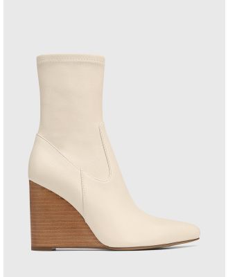 Wittner - Tonya Stretch Leather Ankle Boots - Wedge Boots (White) Tonya Stretch Leather Ankle Boots