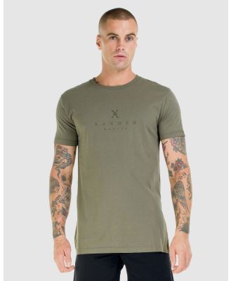 Xander - Monarch Embroidery Tee - Short Sleeve T-Shirts (Olive) Monarch Embroidery Tee