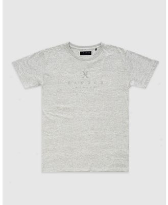 Xander - Monarch Mono Embroidery Tee   Youth - Short Sleeve T-Shirts (Marle Grey) Monarch Mono Embroidery Tee - Youth