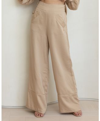 Yasmin Jay - Linen Flared Pant - Pants (beige) Linen Flared Pant