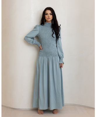 Yasmin Jay - Shirred Maxi Dress - Dresses (blue) Shirred Maxi Dress