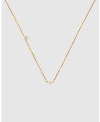 YCL Jewels - Petite Initial Necklace F - Jewellery (14k Gold Vermeil) Petite Initial Necklace F
