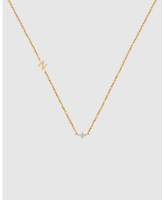 YCL Jewels - Petite Initial Necklace N - Jewellery (14k Gold Vermeil) Petite Initial Necklace N