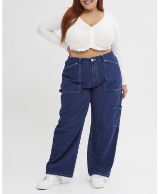 You & All - Blue Cargo Jeans - Relaxed Jeans (Blue) Blue Cargo Jeans