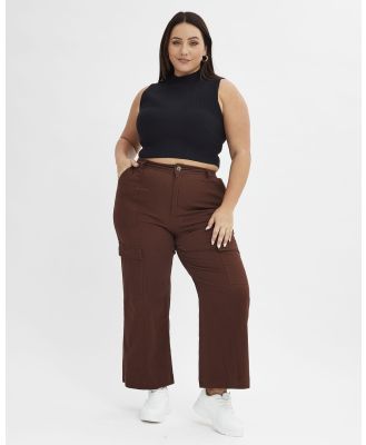 You & All - Brown Cargo Pants High Rise - Cargo Pants (Brown) Brown Cargo Pants High Rise
