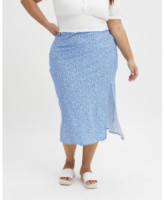 You & All - Ditsy Print Midi Skirt - Skirts (Blue) Ditsy Print Midi Skirt