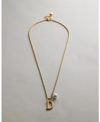Zahar - Pearl Letter D Necklace - Jewellery (Gold) Pearl Letter D Necklace