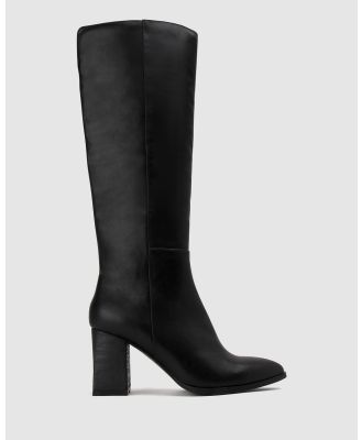 Zeroe - Camille Tall Block Heel Dress Boots - Knee-High Boots (Black) Camille Tall Block Heel Dress Boots