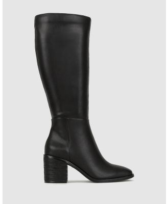 Zeroe - Gina Tall Block Heel Dress Boots - Knee-High Boots (Black) Gina Tall Block Heel Dress Boots