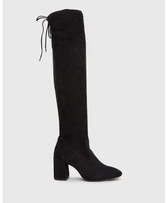 Zeroe - Raya Faux Suede Over The Knee Boots - Boots (Black) Raya Faux Suede Over-The-Knee Boots