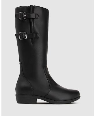 Zeroe - Wider Fit Hudson Tall Boots - Knee-High Boots (Black) Wider Fit Hudson Tall Boots