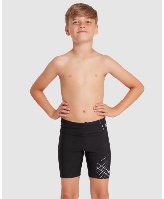 Zoggs - Etch Mid Jammer   Kids Teens - Swimwear (Black) Etch Mid Jammer - Kids-Teens
