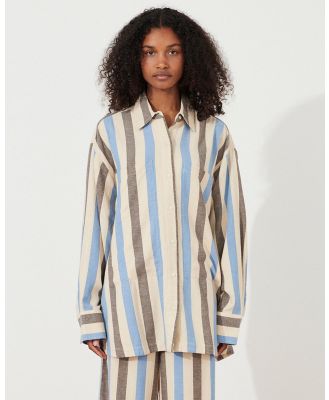 Zulu & Zephyr - Organic Cotton Blend Shirt - Tops (Sky Stripe) Organic Cotton Blend Shirt