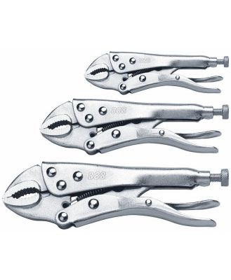 888 T832921 - Curved Locking Jaw Plier Set 3 Piece