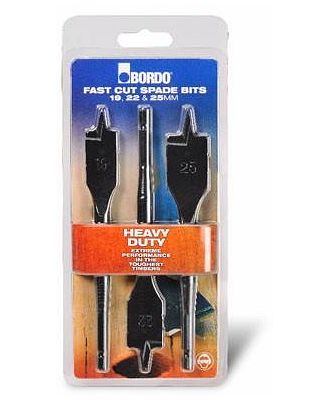 Bordo 2670-S1 - 3 Piece Fast Cut Spade Bit Set