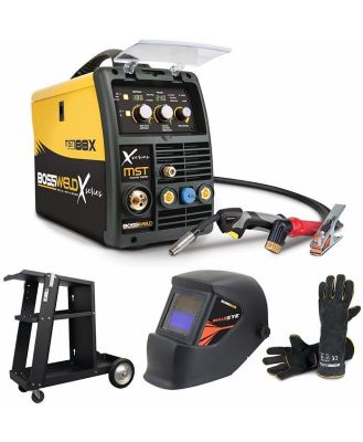 Bossweld 699188TM - Multifunction Welder x Series MST188 Bundle with Trolley, Gloves & Helmet