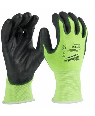 Milwaukee 48738914 - High Visibility Cut 1(A) Polyurethane Dipped Glove - 2XL