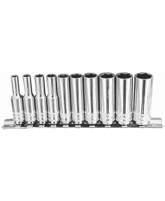 SP Tools SP20142 - Socket Set - 1/4 Drive 10 Piece Metric - Deep - On Rail