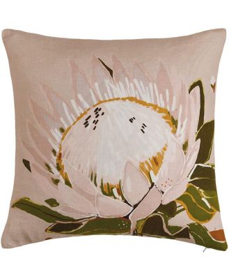 Neutral Protea Linen Cushion