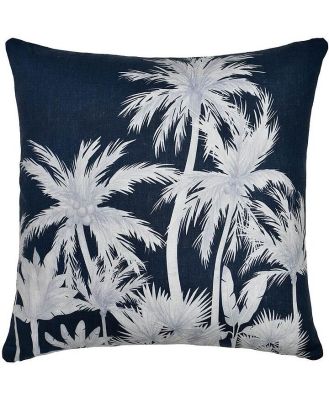 Wild Tropics Navy Linen Cushion