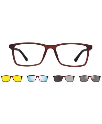 SmartBuy Collection Eyeglasses Petterbor With Clip-On Four Set U-0277 77M