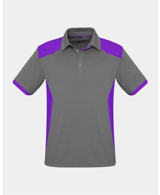 Biz Collection Rival Polo-Silver/Purple-L