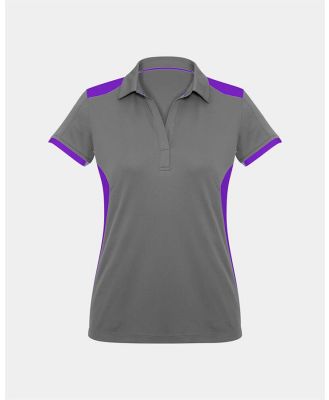 Biz Collection Women's Rival Polo-Silver/Purple