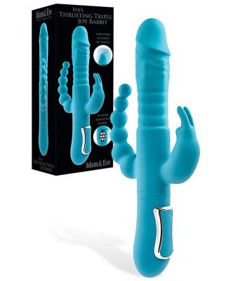 Adam and Eve 10 Thrusting & Rotating Beaded Triple Stimulation Joy Rabbit