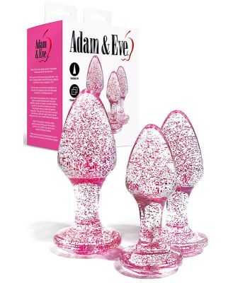 Adam and Eve Glitter Gem 3 Piece Butt Plug Set