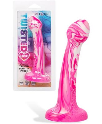 California Exotic Twisted Bulb Tip Probe 6 Marbled Silicone Dildo