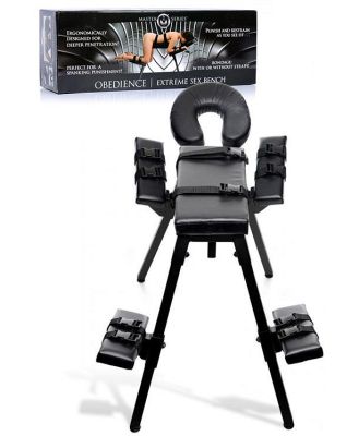 Master Series Faux Leather Sex Bench with Adjustable Restraints
