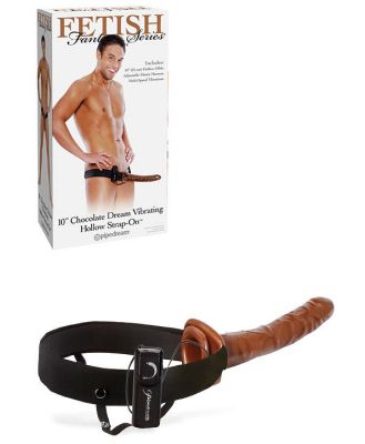 Pipedream 10 Chocolate Dream Vibrating Hollow Strap On