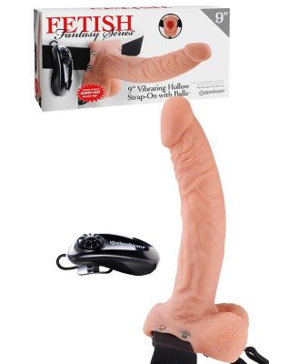 Pipedream 9 Vibrating Realistic Hollow Strap On