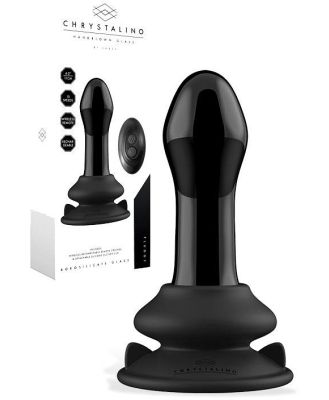 Shots Pluggy 4.13 Remote Controlled Handblown Glass Vibrating Butt Plug plus Suction Cup